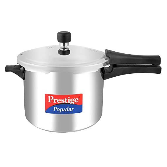 Prestige Popular Induction Base Stainless Steel Pressure Cooker, 5 Liters